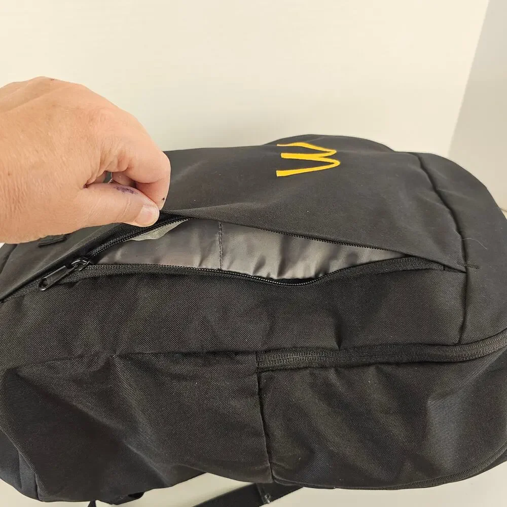 Timbuk2 McDonald’s Black Backpack Laptop School Travel Bag Yellow Logo 17x12x5